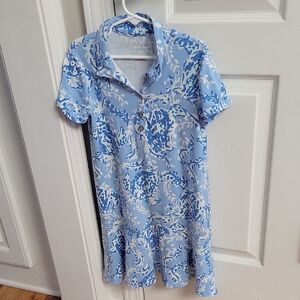 Blue and White Patterned Dress